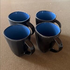 Black and Blue Ceramic Mug Set